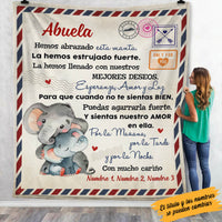 Personalized Spanish Abuela Elephant Grandma Blanket AP143 65O58 thumb 1