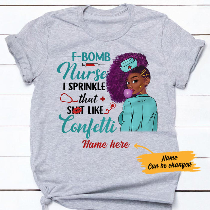 Personalized BWA Nurse F- Bomb T Shirt AG281 67O57 1