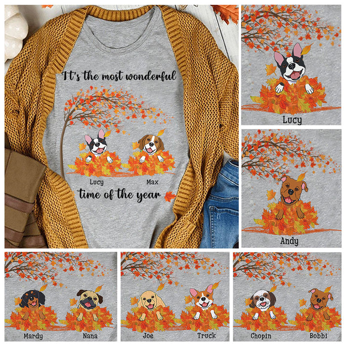 Personalized Autumn Fall Happy Dog T Shirt SB232 81O58 1