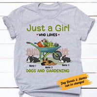 Personalized Just A Girl Loving Dogs & Gardening T Shirt MR171 95O58 thumb 1
