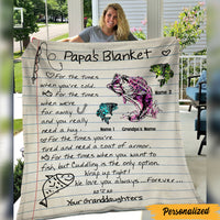 Personalized Fishing Dad Grandpa Letter Blanket MY292 95O47 thumb 1