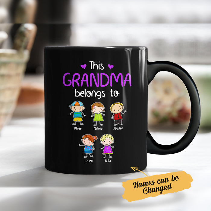 Personalized Grandma Doodle Black Mug SJN32 81O34 1