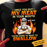 Personalized Dad Swallow Meat BBQ Grill T Shirt JL62 25O53 thumb 1