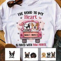 Personalized Dog Mom Road To My Heart T Shirt AP233 95O57 thumb 1