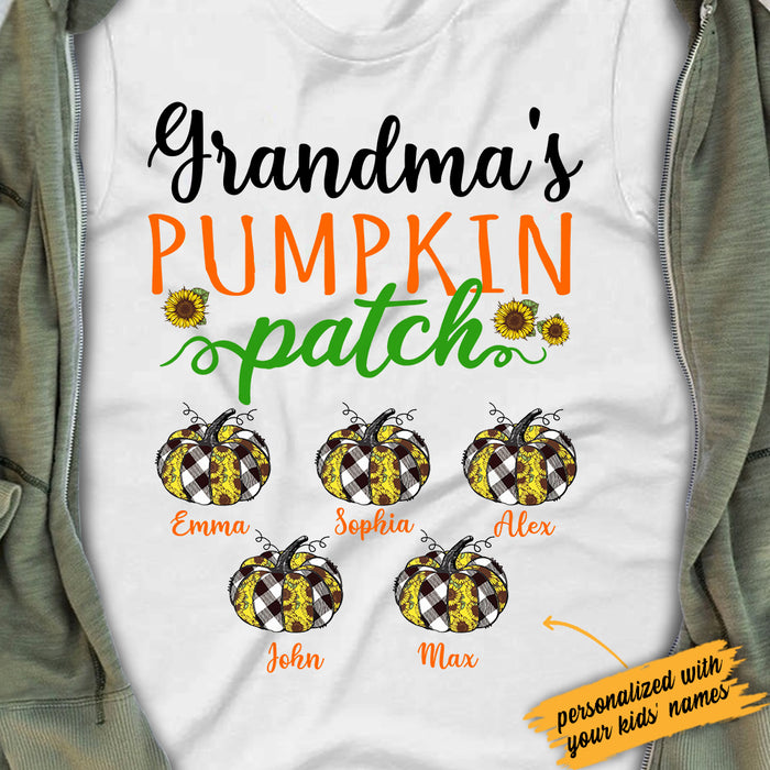 Personalized Grandma's Pumpkin Patch Fall Halloween T Shirt AG201 81O34 1