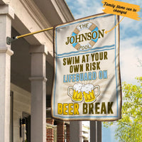 Personalized Pool Lifeguard On Break Garden Flag JN241 81O34 thumb 1