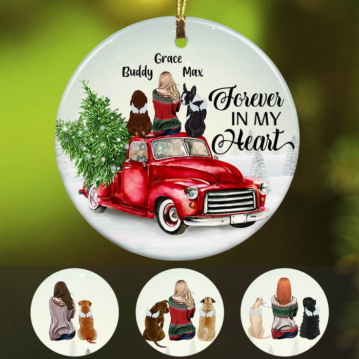 Personalized Dog Memorial Red Truck Christmas  Ornament OB223 85O60 1