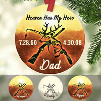 Personalized Haven Has My Hero Dad Memorial  Ornament OB53 67O60 thumb 1
