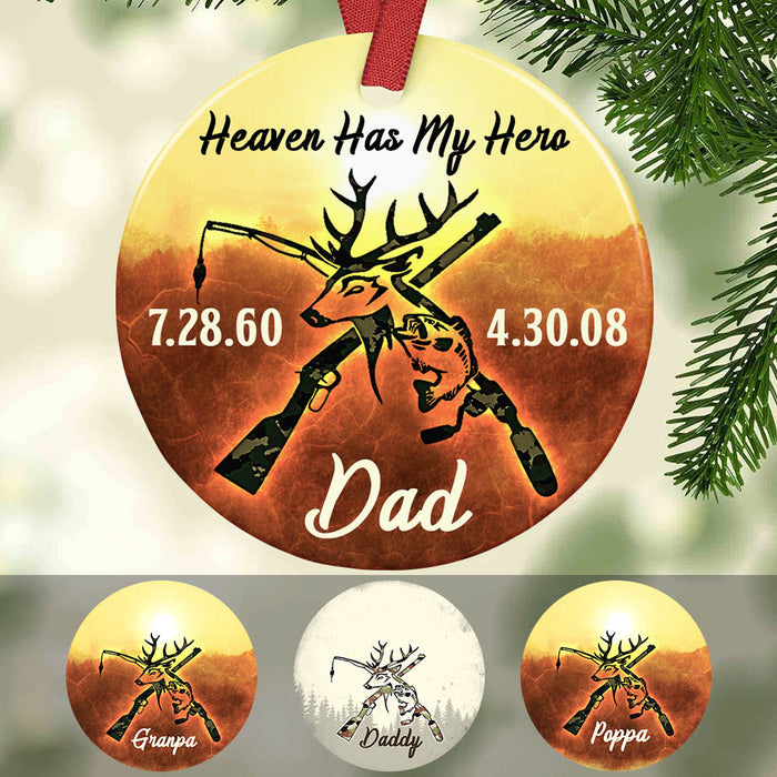 Personalized Haven Has My Hero Dad Memorial  Ornament OB53 67O60 1