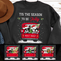Personalize Dog Red Truck Christmas Sweatshirt NB242 95O36 thumb 1