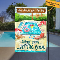 Personalized Pool Garden Flag JN242 87O34 thumb 1