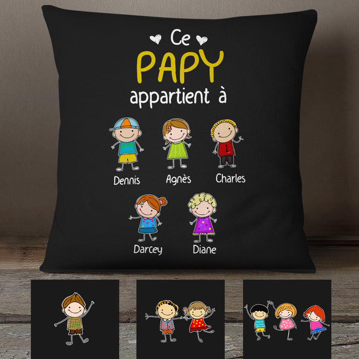 Personalized Papy Mamie French Grandma Grandpa Belongs Pillow MR234 81O34 1
