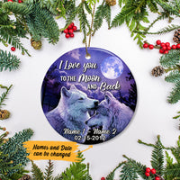 Personalized To The Moon Wolf Couple  Ornament SB163 26O47 thumb 1