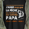 Personalized Dad Grandpa Fishing Père Grand-père La Pêche French T Shirt AP93 87O58 1