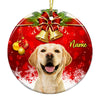 Personalized Dog Photo Christmas Circle Ornament NB133 87O53 1