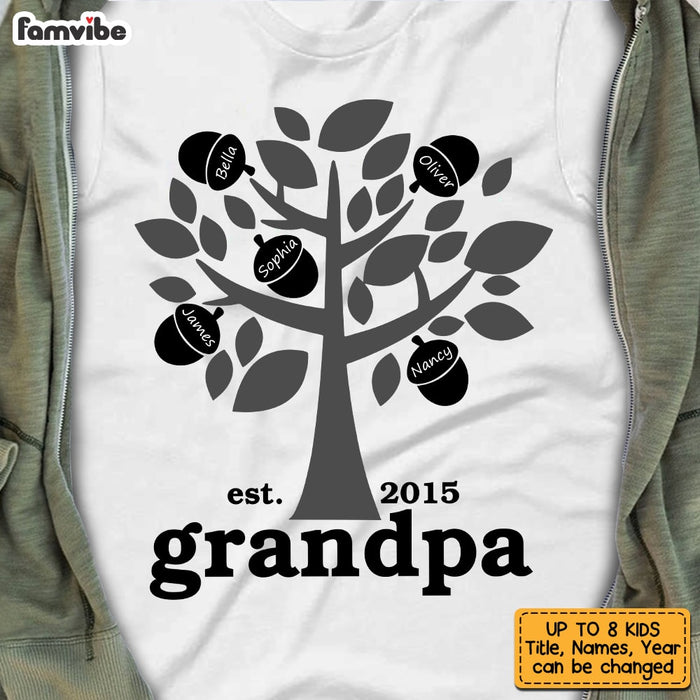 Personalized Dad Grandpa Tree T Shirt AP261 30O53 1