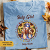 Personalized Hippie July Girl  White T Shirt JN181 30O58 thumb 1