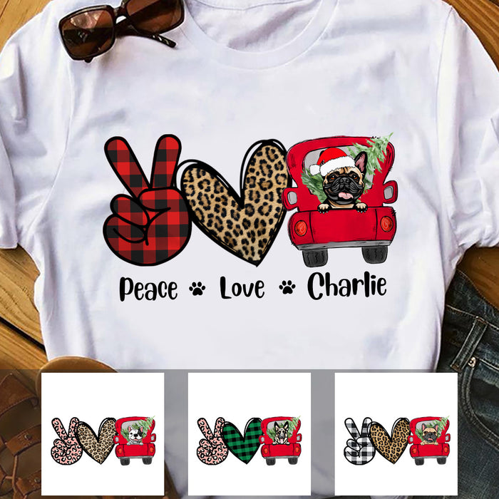 Personalized Peace Love Dog  T Shirt OB171 29O57 1