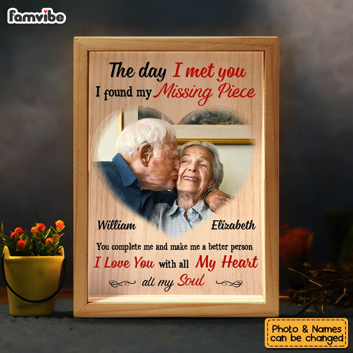 Personalized Couples Gift Upload Photo The Day I Met You Picture Frame Light Box 31298 1