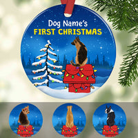 Personalized Dog First Christmas Circle Ornament NB211 85O47 thumb 1