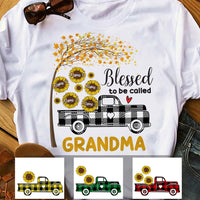 Personalized Mom Grandma Sunflower Truck T Shirt MY38 67O34 thumb 1