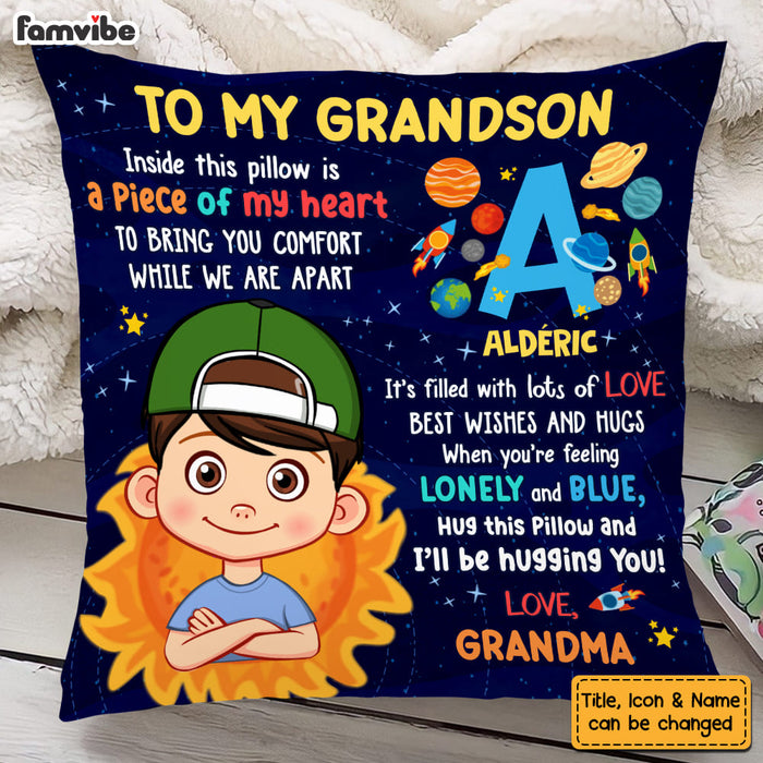 Personalized Gift For Grandson Galaxy Hug This Pillow 30878 1
