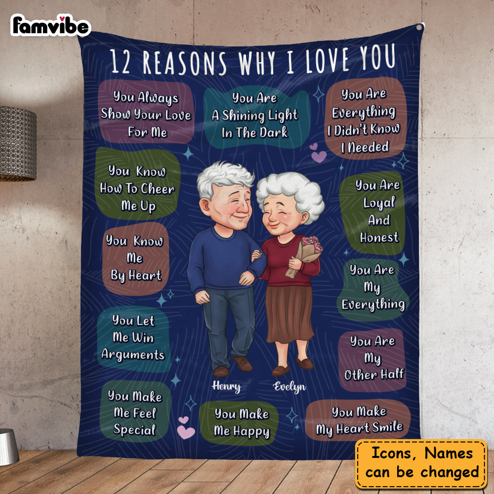 Personalized 12 Reasons Why I Love You Couple Blanket 30713 Primary Mockup