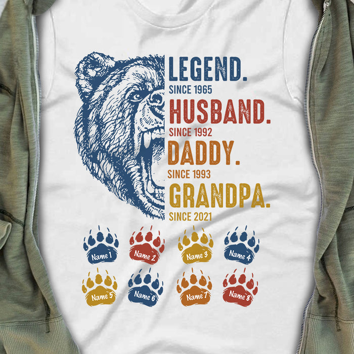 Personalized Dad Grandpa Bear T Shirt MY293 30O34 1