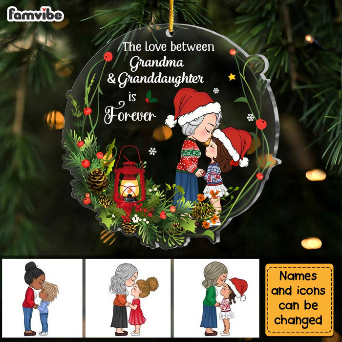 Personalized Gift For Granddaughter Grandson Love Between Grandma Is Forever Ornament 30376 1