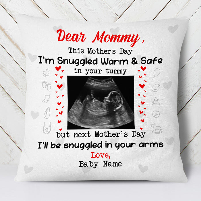 Personalized Baby Snuggled Up In Love Of Mom Pillow MR51 65O53 (Insert Included) 1
