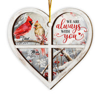 Personalized Memorial Gift Cardinal Window Heart Ornament 30068 thumb 1