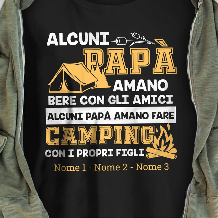 Personalized Dad Camping  Papà Nonno Italian T Shirt AP1411 30O58 1