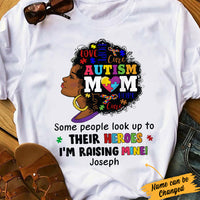 Personlized Autism Mom BWA Raising Her Hero T Shirt AG52 29O34 thumb 1