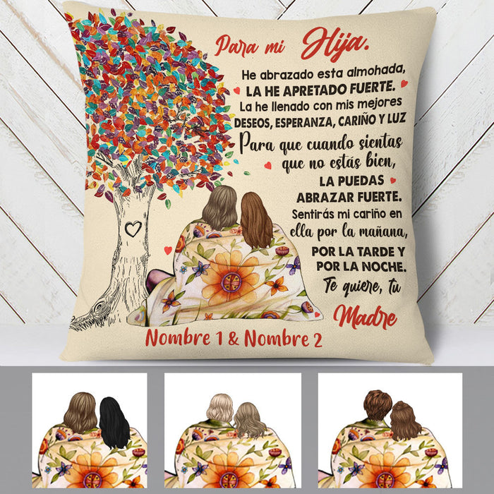 Personalized Mom Grandma Mamá Abuela Spanish Tree Pillow AP61 30O60 1