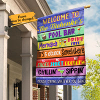 Personalized Pool Bar Rules Flag AG182 85O65 thumb 1