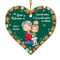 Personalized Gift The Love Between Grandma And Granddaughter Heart Ornament 29905 thumb 1