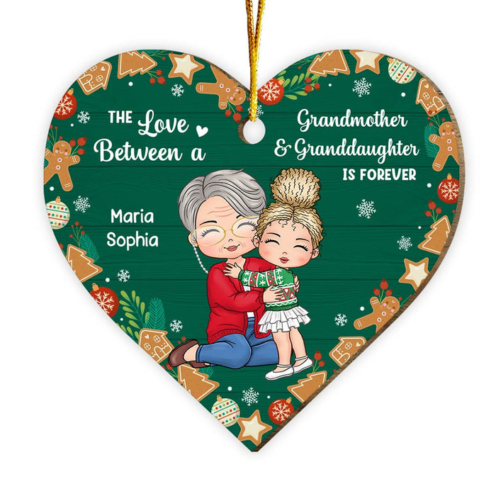 Personalized Gift The Love Between Grandma And Granddaughter Heart Ornament 29905 1