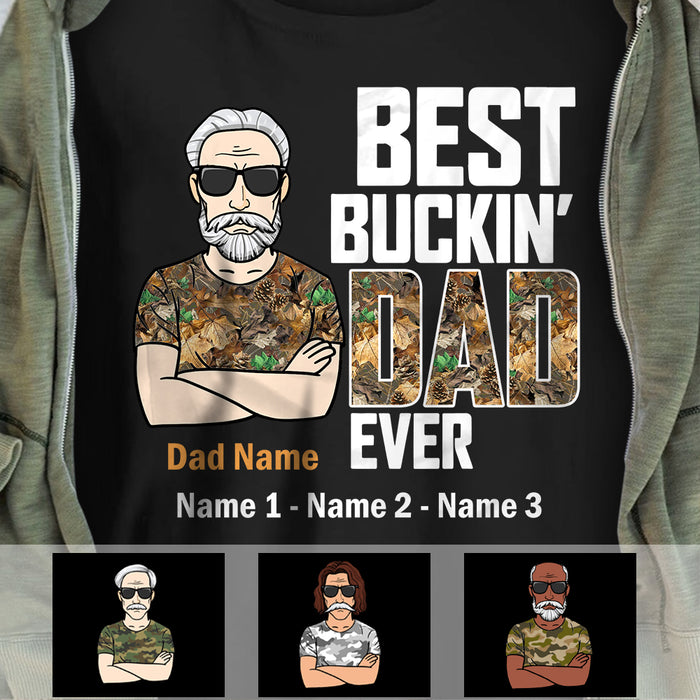 Personalized Best Bucking Dad Ever T Shirt MR201 73O34 1