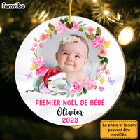 Personalized Gift For Grandkids Baby First French Circle Ornament 30132 thumb 1