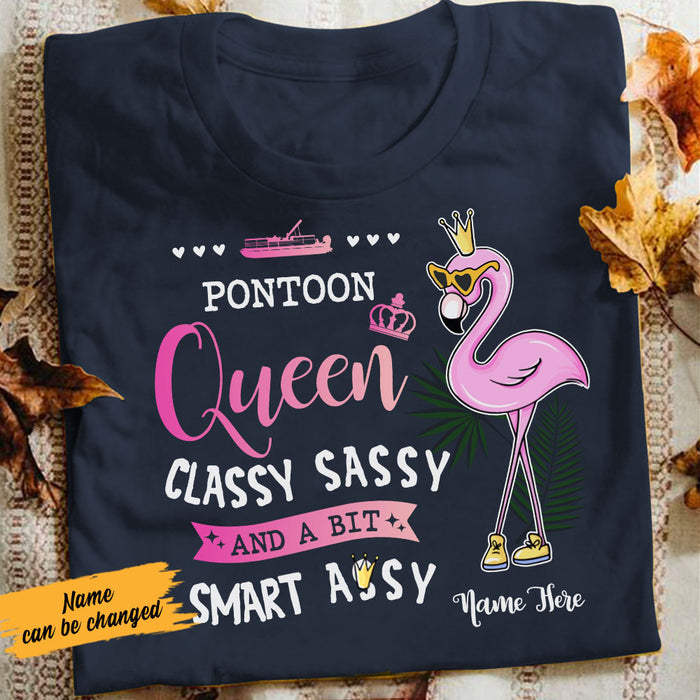 Personalized Pontoon Queen Flamingo T Shirt JN233 25O58 1