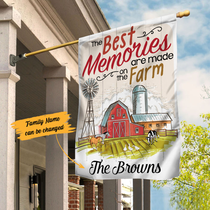 Personalized Farm The Best Memories Flag JL221 95O53 1