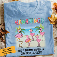 Personalized Grammingo Flamingo Grandma T Shirt JN121 25O58 thumb 1