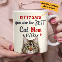 Personalized Cat Best Cat Mom Dad Ever Mug DB32 95O34 thumb 1