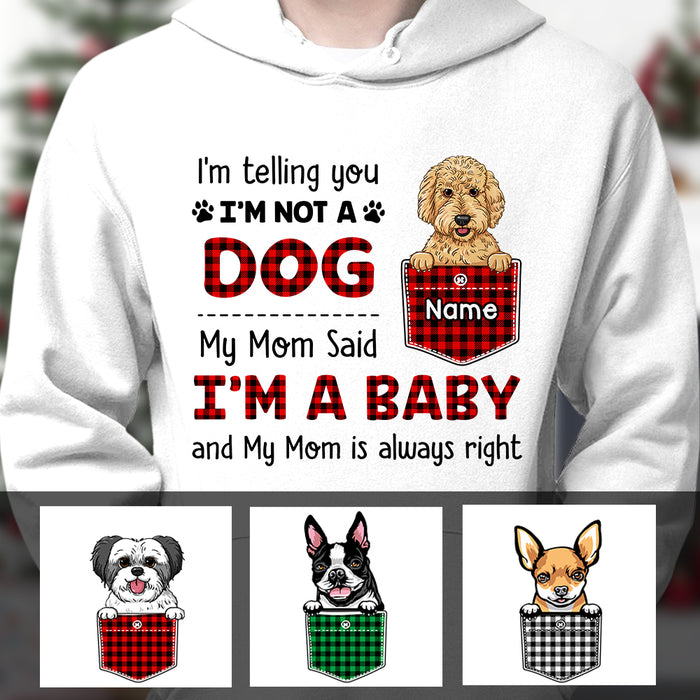 Personalized Dog My Mom Said I'm A Baby Hoodie AP52 67O47 1