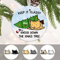 Personalized Cat Knock Down Christmas Tree  Ornament OB281 85O47 thumb 1