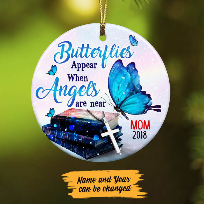 Personalized Memorial Mom Dad Butterfly Heaven  Ornament OB272 99O60 1