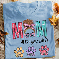 Personalized Colorful Paw Dog Cat Mom Grandma T Shirt MR122 65O57 thumb 1