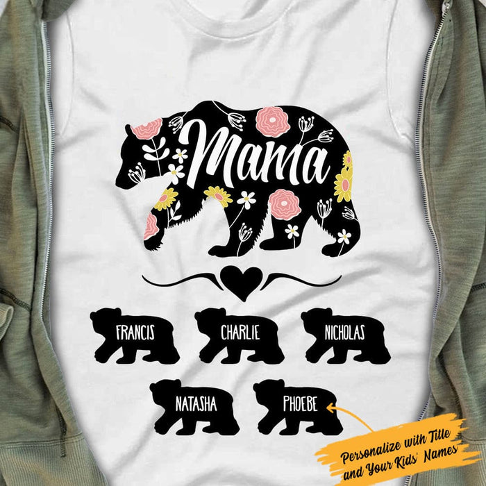 Personalized Mama Bear White T Shirt JN124 85O61 1