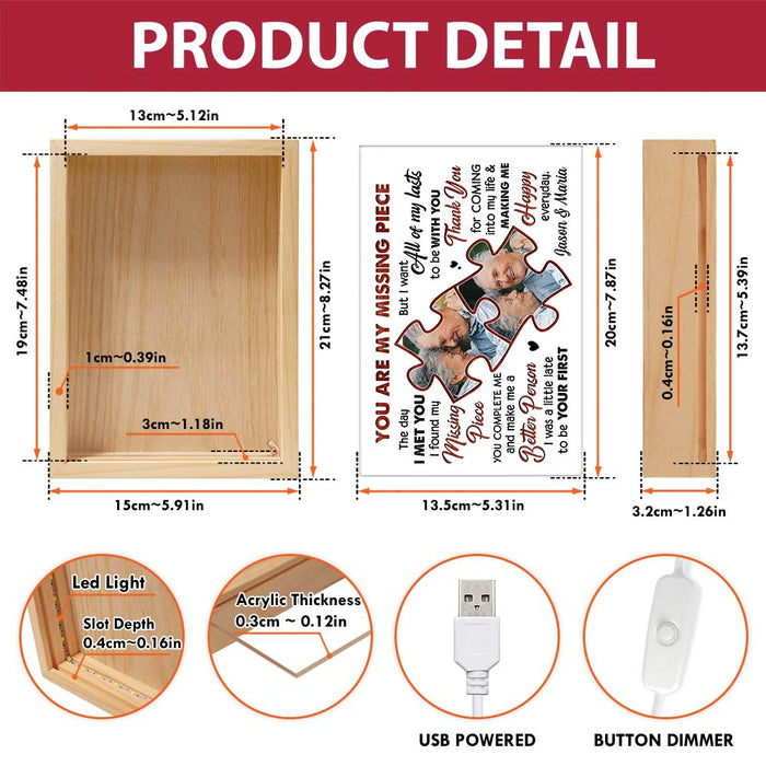 Personalized Couple Gift  My Missing Piece Picture Frame Light Box 31386 1