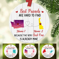 Personalized Best Friends Long Distance Watercolor  Ornament SB2418 30O34 thumb 1